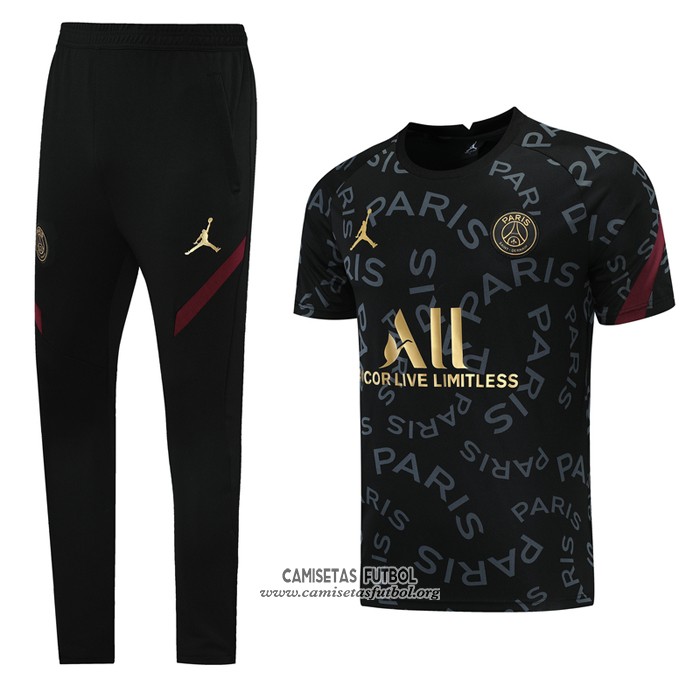 Chandal del Paris Saint-Germain Jordan Manga Corta 2021 Negro